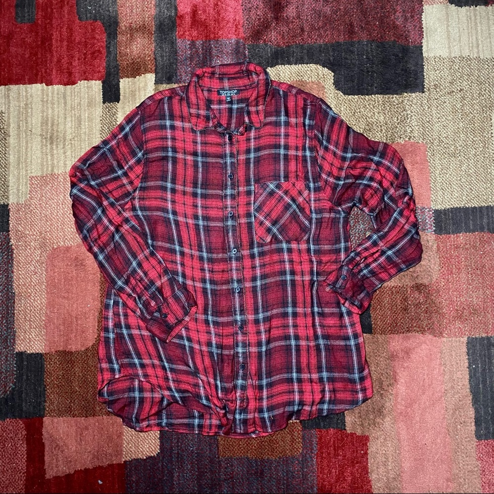 Topshop Super Soft Plaid Button Down Shirt